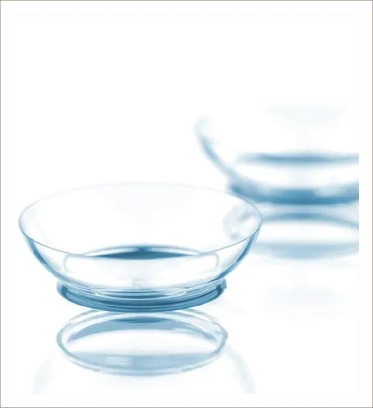 Contact lenses on reflective surface