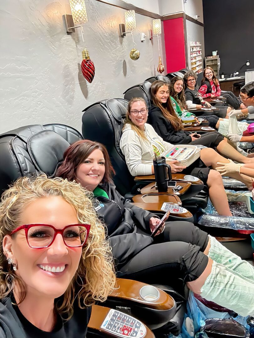 Smiling women during a spa day