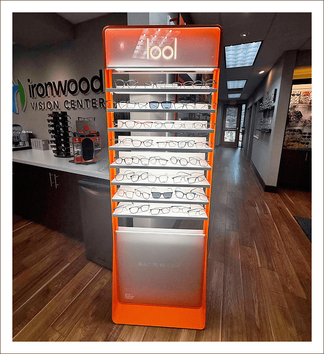Glasses rack in optical store