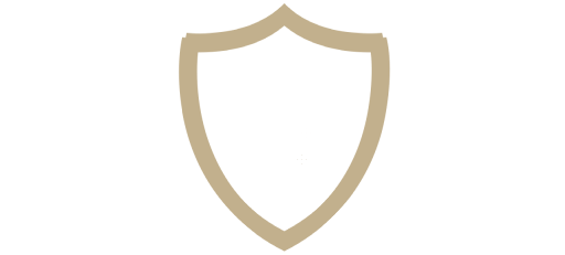 Elegant golden shield on white backdrop