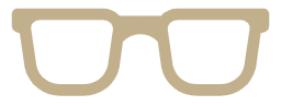 Pair of glasses on a white background, with the glasses being a light brown color