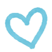 Blue heart drawn on a white background