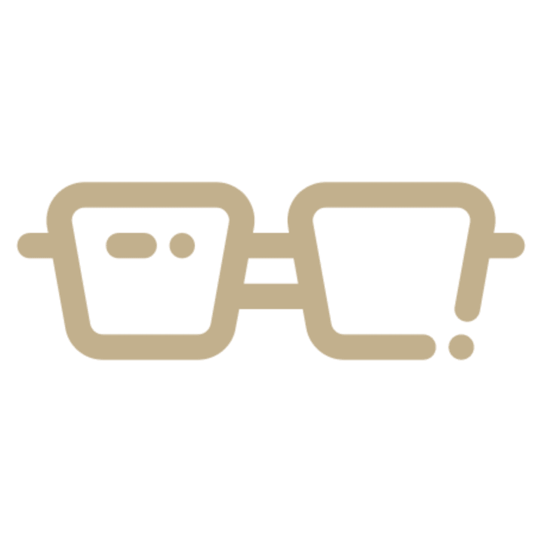 Minimalist glasses illustration on black background.
