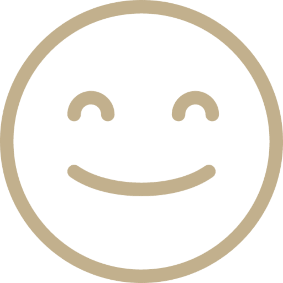 Simple smiling face emoji on black background.