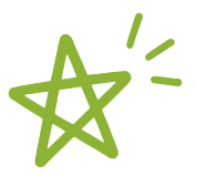 Green pentagram on a white background