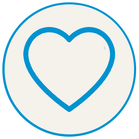 Blue heart icon on a white background, which is a representation of the heart health and wellness app