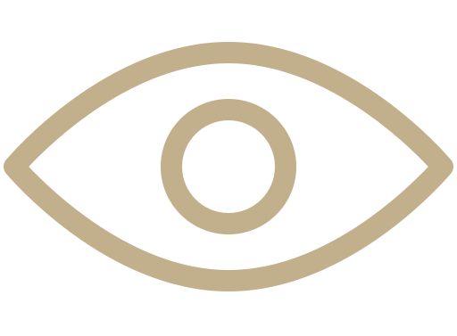 Beige eye icon on a white background