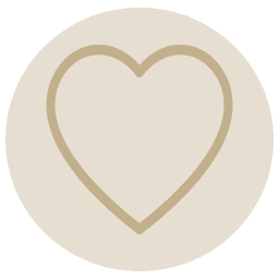 Outline heart on tan circle